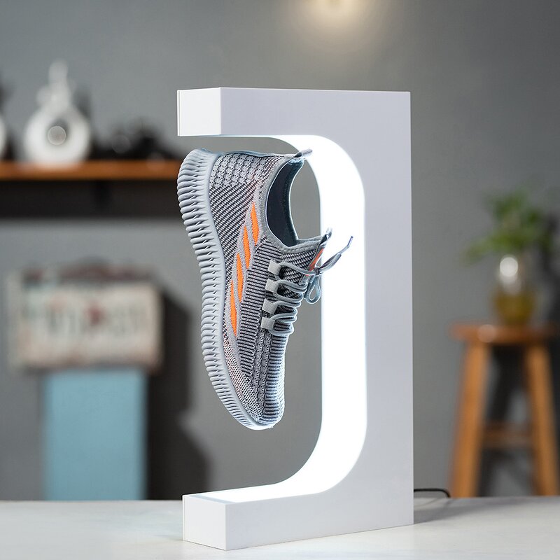 Magnetic Floating Shoes Display Manufacturer - Fashion Levitating Stand Shop Display for Fancy Shoes with LED Lighting Racks
