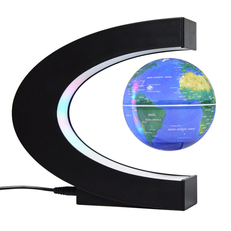 Magnetic Levitating Floating Globe Manufacturer - Portable Eco-Friendly C-Shape World Earth Map Rotating
