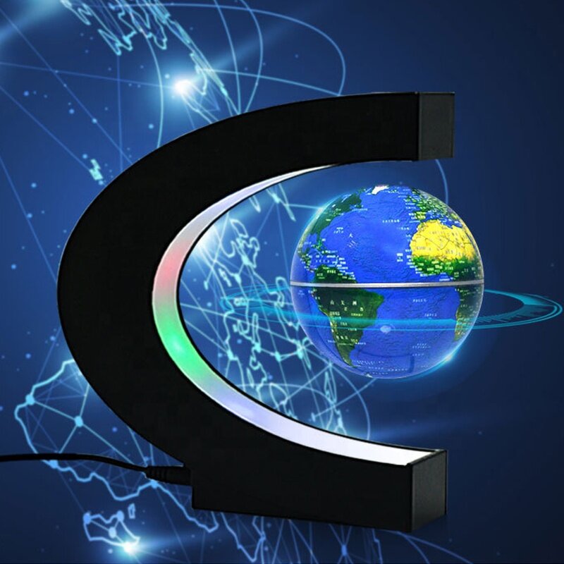 Magnetic Levitating Floating Globe Manufacturer - Portable Eco-Friendly C-Shape World Earth Map Rotating
