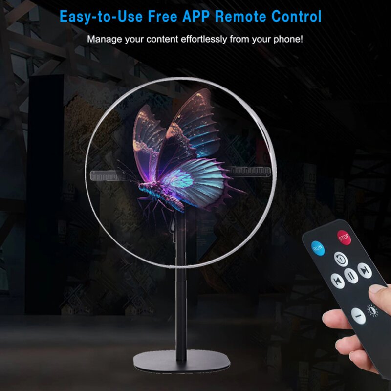 Holographic Fan Manufacturer - Portable 30cm 3D Mini LED WiFi Enabled 1-Year Warranty Indoor Education Advertising OEM
