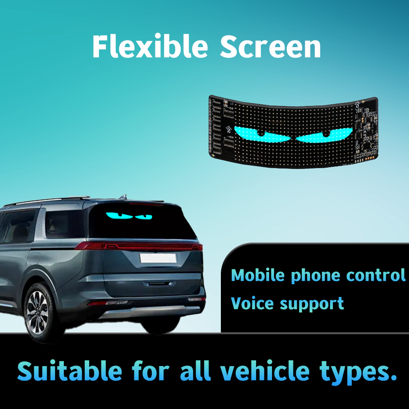 Flexible LED Display Screen Manufacturer - RGB Scrolling Message BT Car Banner Soft Panel for Store Advertising