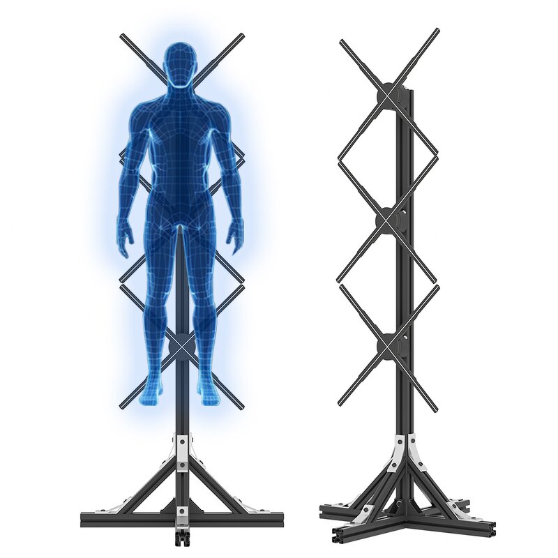 Holographic LED Display Manufacturer - 50-65cm 1x3 Human Height Multi Splicing Christmas Tree Video Wall 3D Hologram Fan