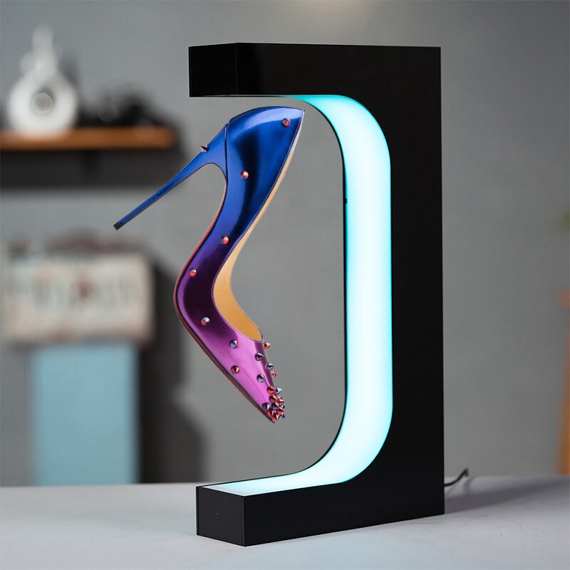 Acrylic Floating Shoe Display Manufacturer - Portable Eco-Friendly Case with Rotating Shelf Horizontal Levitating for Sneakers