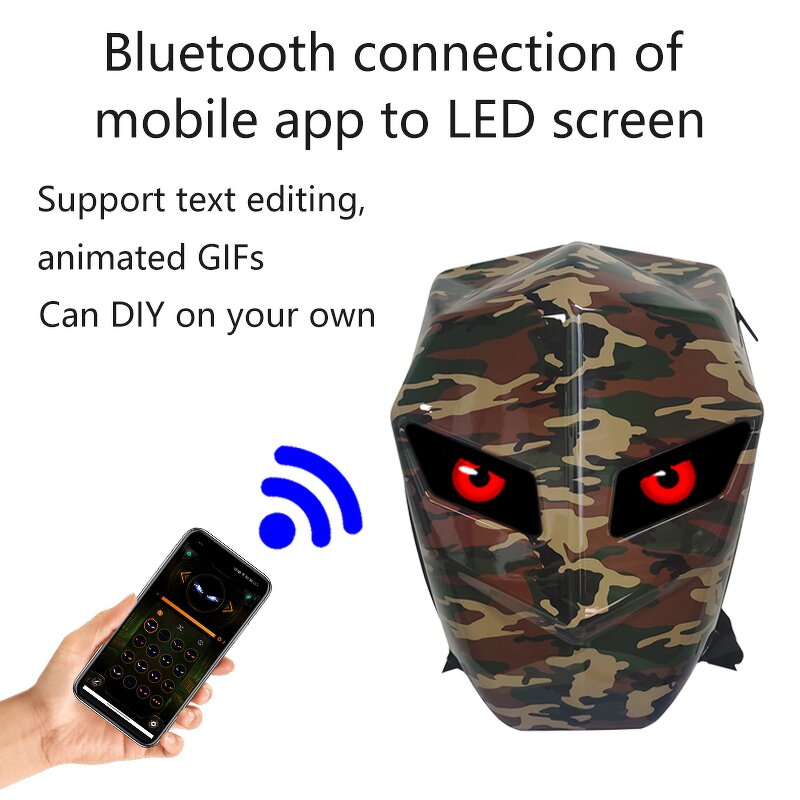 LED Display Backpack Manufacturer - 2024 New Trend Men's Custom Black Knight Waterproof Hard Shell for Motorcycle Riding