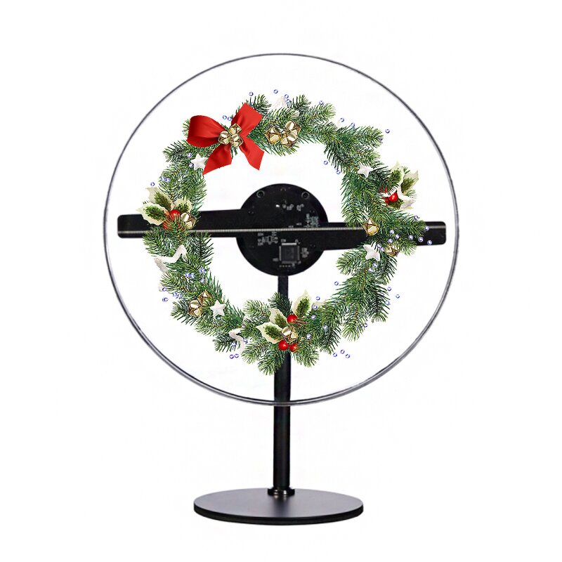 3D Hologram Projector Manufacturer - 30cm Advertising Display Fan with Protective Cover 256pcs LED Indoor Use OEM