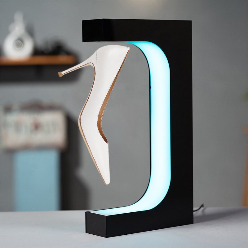 Acrylic Floating Shoe Display Manufacturer - Portable Eco-Friendly Case with Rotating Shelf Horizontal Levitating for Sneakers