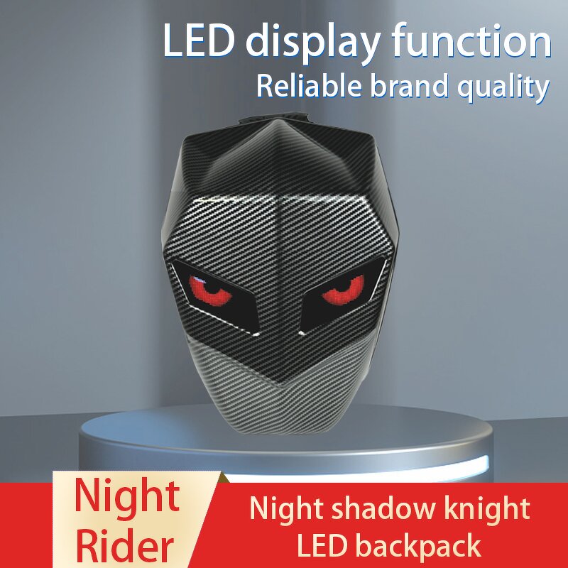 Motorcycle Backpack Manufacturer - Hot Fashion LED Knight for Men Black Waterproof Hard Shell with DIY Display Eyes