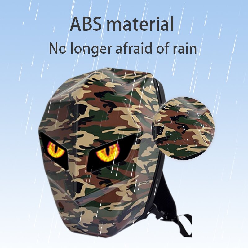 LED Display Backpack Manufacturer - 2024 New Trend Men's Custom Waterproof Hard Shell for Motorcycle Riding Black Knight