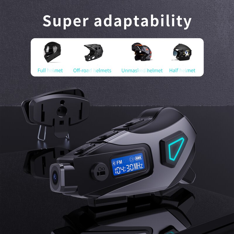 Wireless Helmet Headset Manufacturer - K10 with LED Indicator and JL Chipset for 5.4 IPX-8 Waterproof 1080P Video