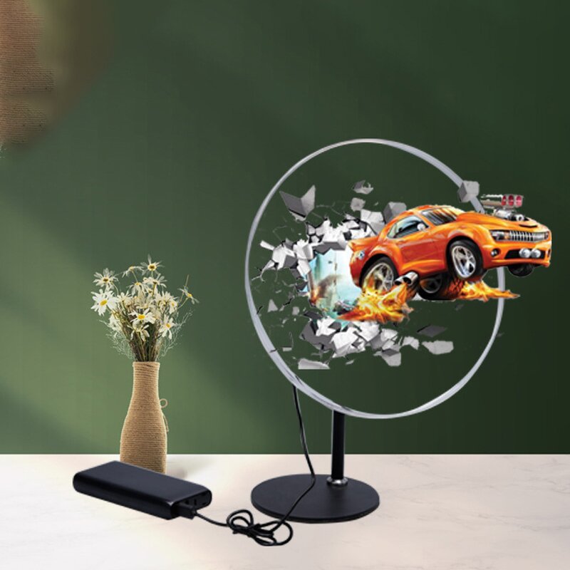 3D Hologram Projector Manufacturer - 30cm Advertising Display Fan with Protective Cover 256pcs LED Indoor Use OEM