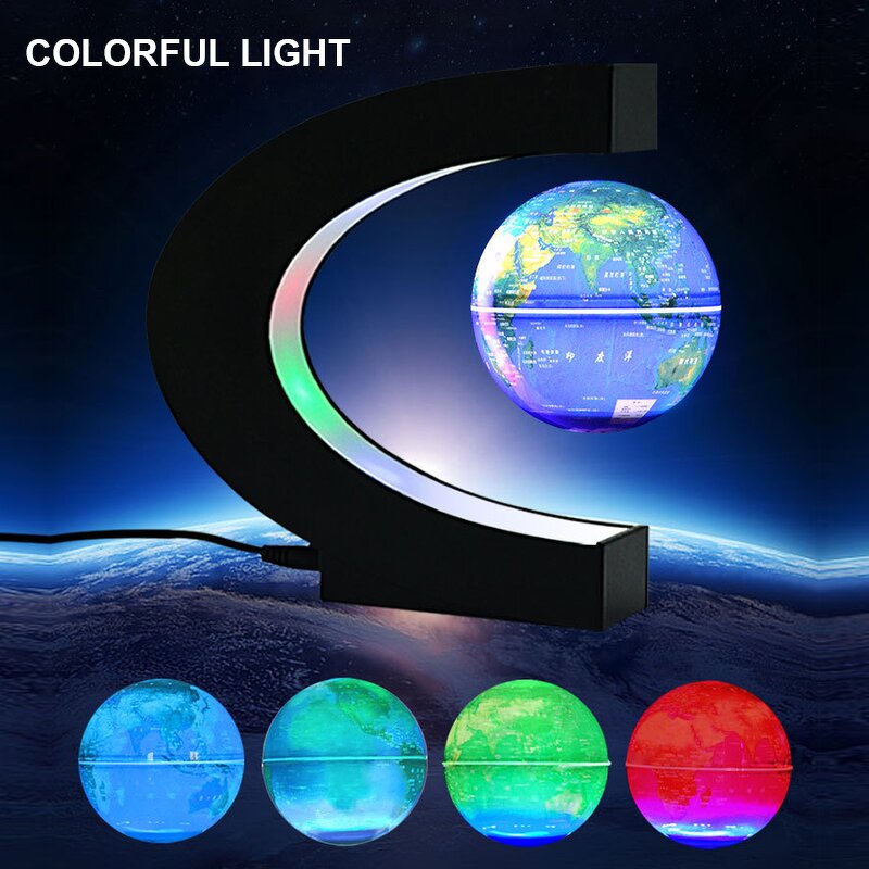 Magnetic Levitating Floating Globe Manufacturer - Portable Eco-Friendly C-Shape World Earth Map Rotating