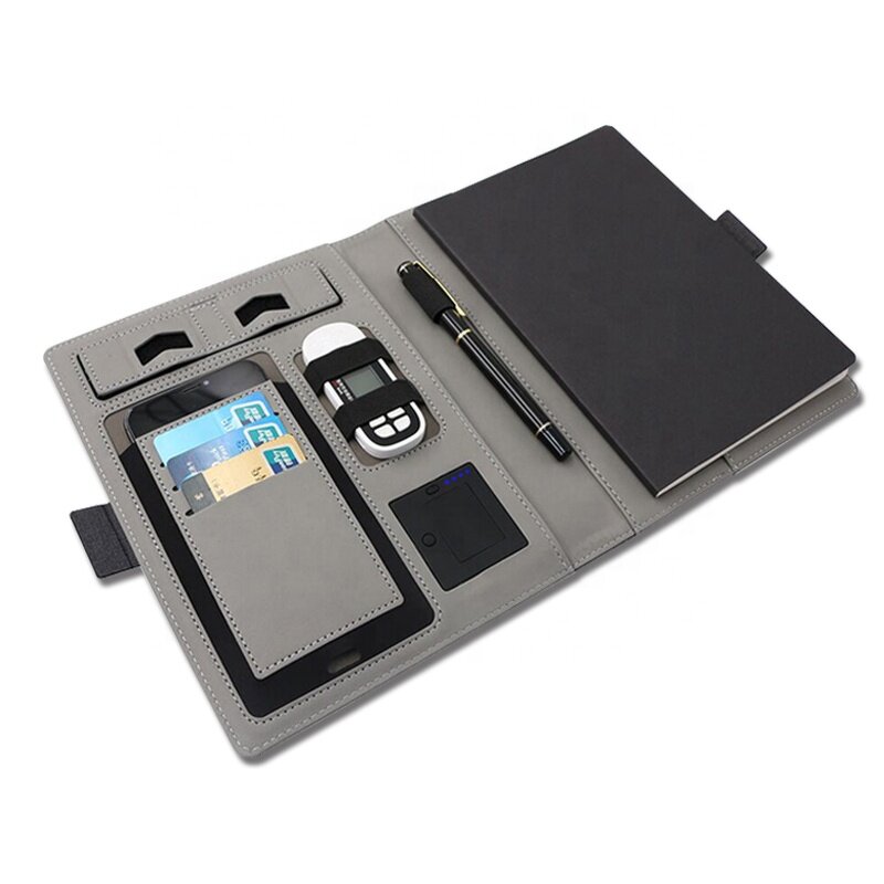 Diary Notebook Manufacturer - Custom A5 PU Agenda with 10W Power Bank Promotional LI-Polymer Battery Features Custom LOGO