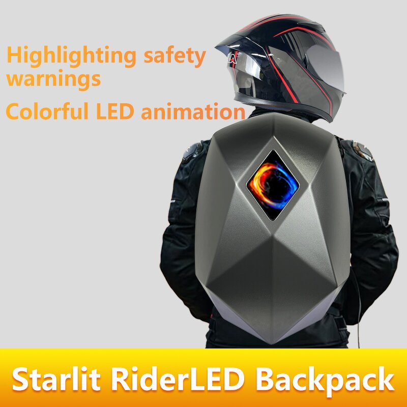 LED Display Backpack Manufacturer - Men's Iron Man Waterproof Motorcycle Bag with Helmet-Equipped for Commuting