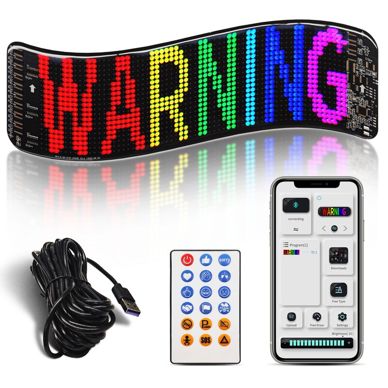 Flexible LED Car Panel Manufacturer - App-Control for Sign Advertising Rear Window Digital Display Rolling Retail Store