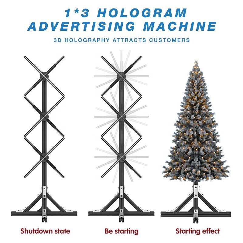 3D Hologram Fan Manufacturer - Powerful App Holograficos Led Fan Holograma Video Projecteur for Showroom Advertising