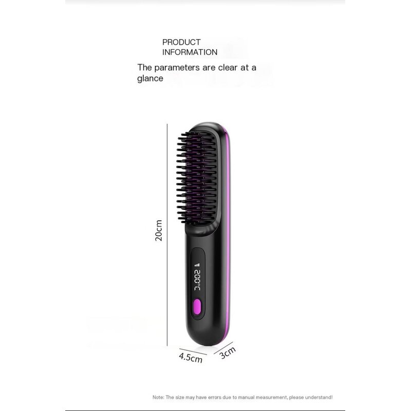 Wireless Hair Straightener Comb Manufacturer - New LED Temperature Display Negative Ion Straight Hair Ceramic Hot Portable Straight and Curly