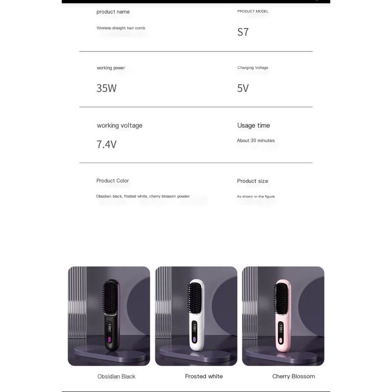 Cordless Hair Straightener Brush Manufacturer - 2025 Hot Brush Electric With Packaging