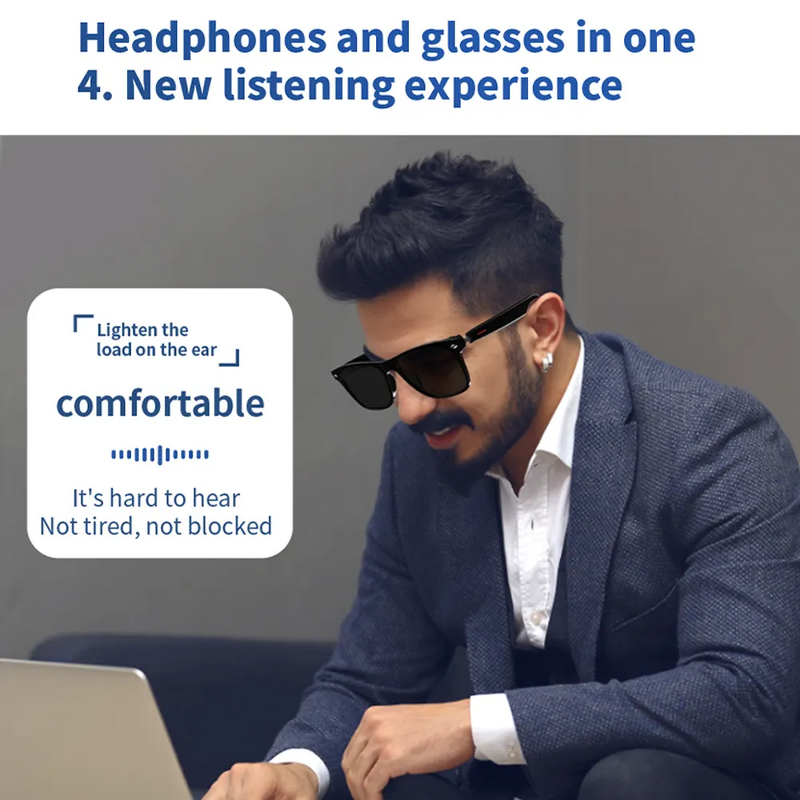 Smart Glasses Manufacturer - Fashion Sunglass Wireless Headphones Glasses with Bluetooth Earphones