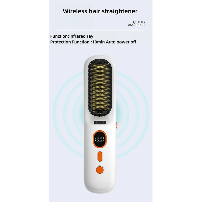 Rechargeable Hair Straightener Brush Manufacturer - Hot Selling Wireless Hot Comb Straightener Cordless with Digital LCD Display