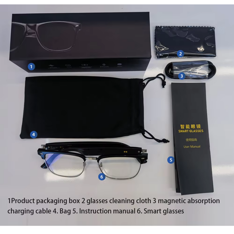 Smart Glasses Manufacturer - E13-C for Men Women BT Call Voice Assistant IP65 Waterproof Anti-blue UV for Drive Intelligent