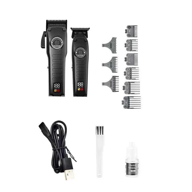 Hair Trimmer Set Manufacturer - Newest Usb Charging Electric Professional Salon Cordless Lcd Hair Cutting Machine Barber