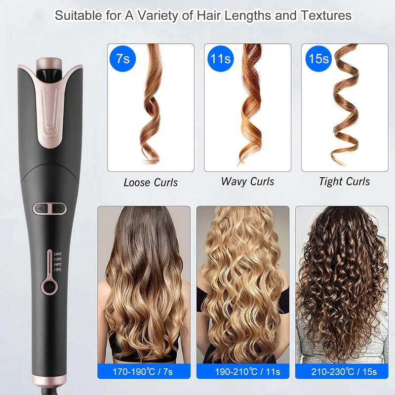 Portable Automatic Curling Iron Manufacturer - New Ceramic Multi Adjustable Temperature Rotating Led Display Hair Curler