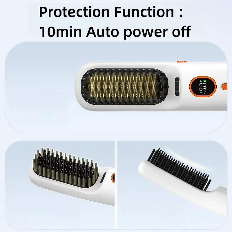 Hair Straightening Brush Manufacturer - 2025 New Global Voltage with Dense Bristles Anti-Frizz & Anti-Scald Auto Temperature Lock for Women