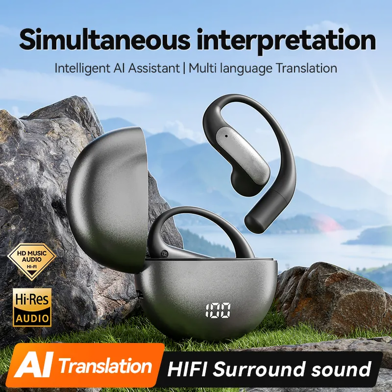 AI Translator Earbuds Manufacturer - Hot Sale Fashion Instant Translation Open Wearing Ear Hanging Truly Wireless Bass Sound Sports