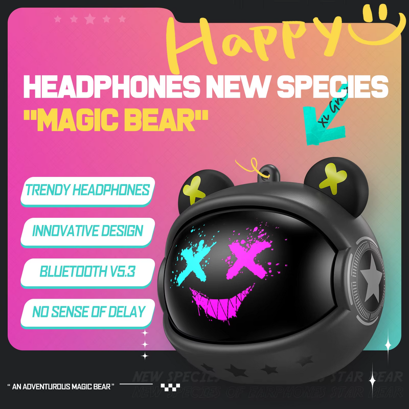Wireless Earbuds Manufacturer - Hot Selling ONIKUMA T20 Magic Bear BT 5.3 ENC Noise-cancelling Low Latency Lightweight Gaming