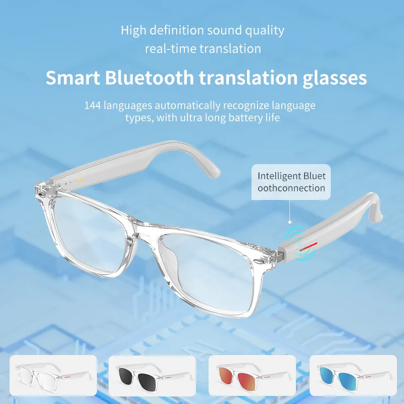 Smart Glasses Manufacturer - E13 AI Translation TWS Earbuds Touch Control Bone Conduction Headphones HIFI Smart Sunglasses Audio