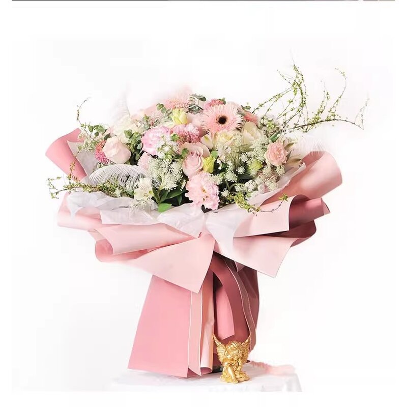 Flower Wrapping Paper Manufacturer - Wholesale Double-sided Solid-color Waterproof Korean-style Floral Bouquet Wrapping