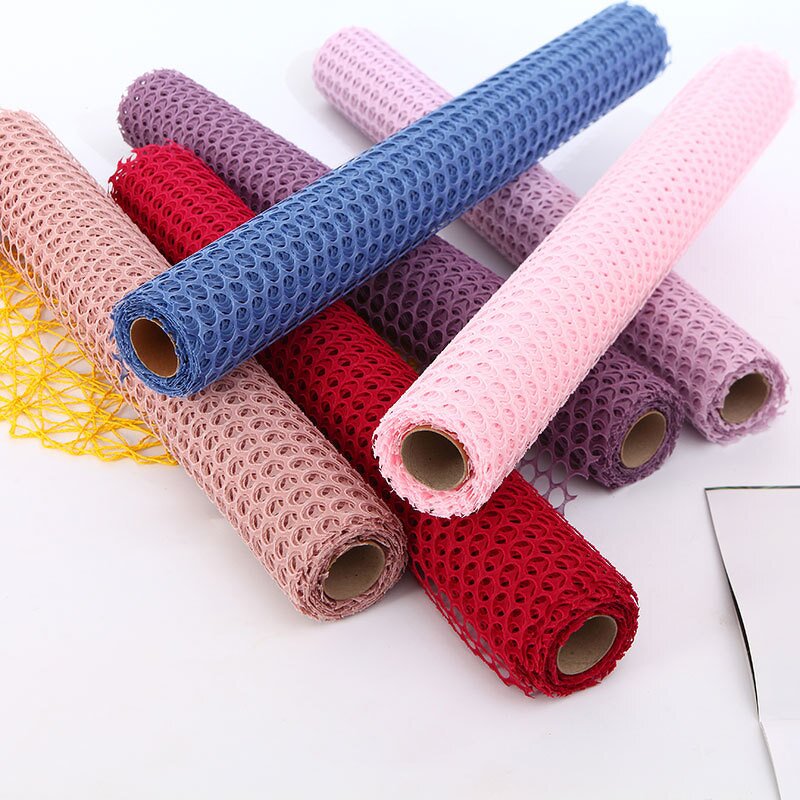 Heart Mesh Floral Packaging Paper Manufacturer - Wholesale Korean Plastic Synthetic Gravure Printing Flower Wrapping Mesh