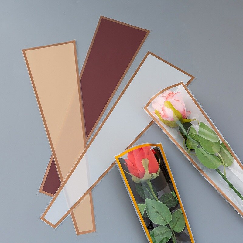 Transparent Plastic Bag Manufacturer - Wholesale Single-Flower Waterproof and Golden Border OPP with PP Material