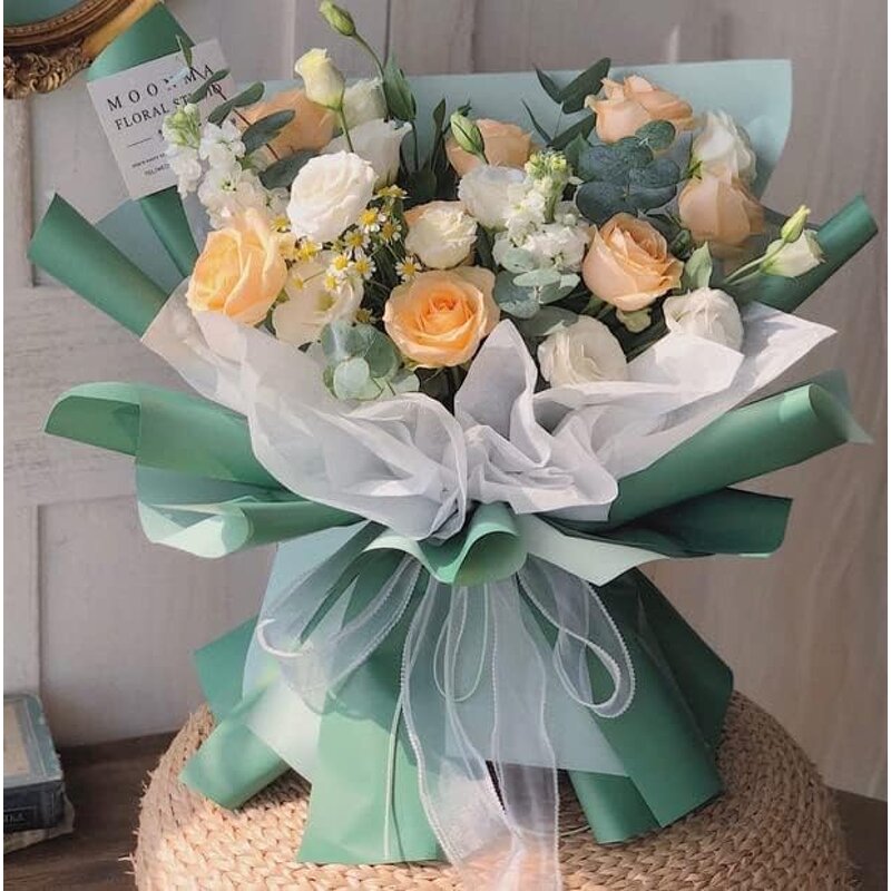 Flower Wrapping Paper Manufacturer - Wholesale Double-sided Solid-color Waterproof Korean-style Floral Bouquet Wrapping