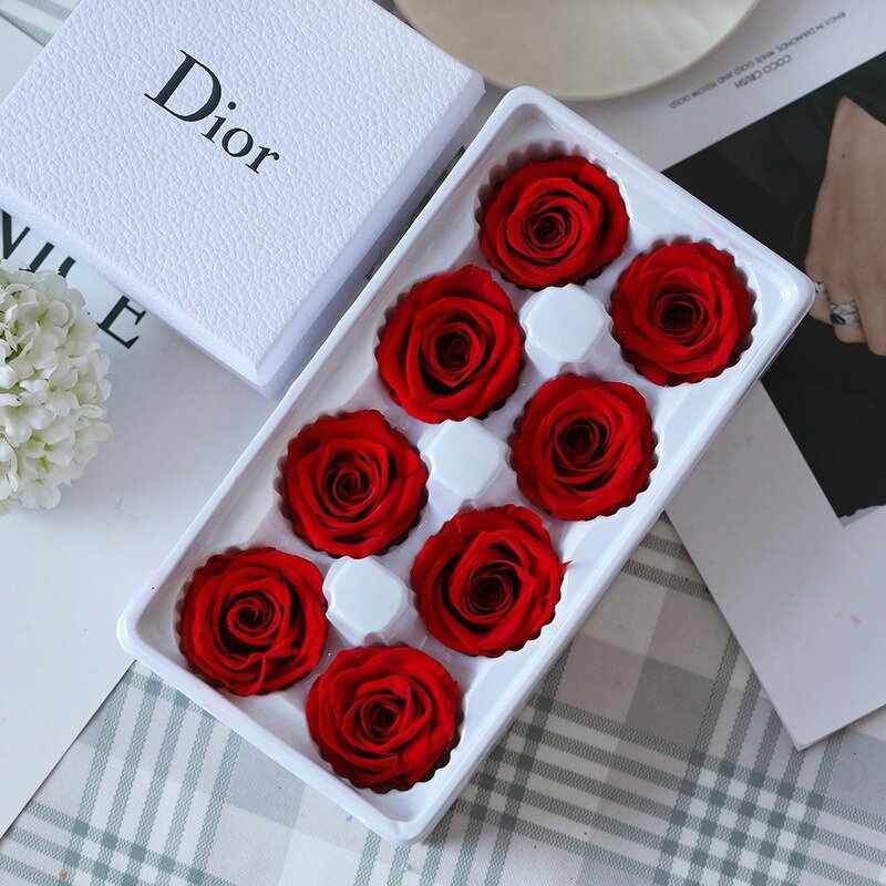 Preserved Real Roses Manufacturer - 8 Heads Decorative Everlasting Flowers Handmade DIY for Valentine's Day & Mother's Day Gift