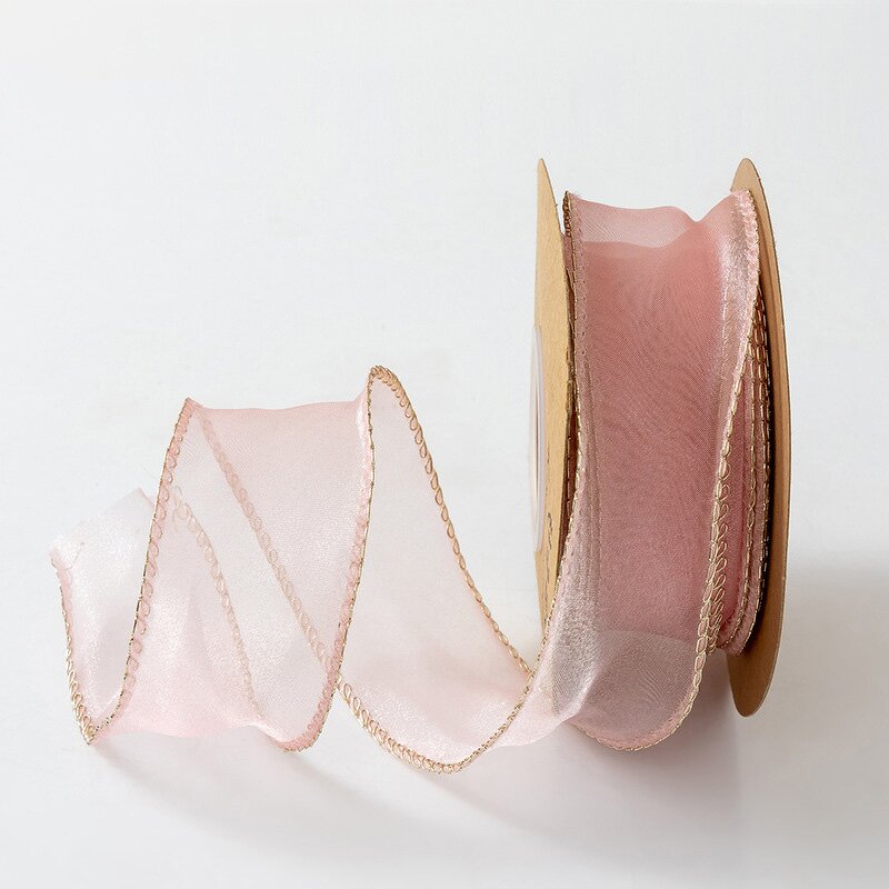 Chiffon Ribbon Spool Manufacturer - 4cm Sheer Organza for Crafts Floral Bouquets Wedding Car Party Decorations