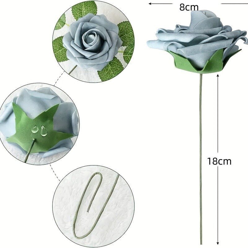 Artificial PE Foam Roses Manufacturer - Handmade 8CM 25pcs Lightweight Rose Buds for DIY Crafts Outdoor Parties