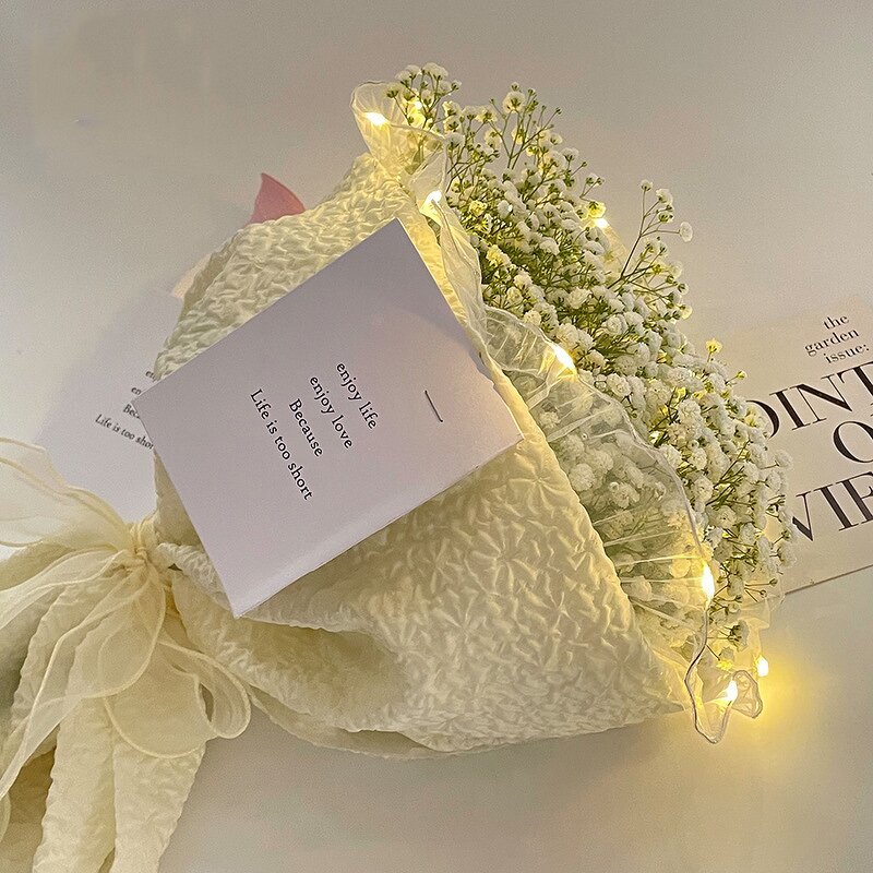 Korean Floral Mesh Wrapping Paper Manufacturer - 28cm x 2m Light Flower Ruffled Yarn for Gift Packaging and Decoration