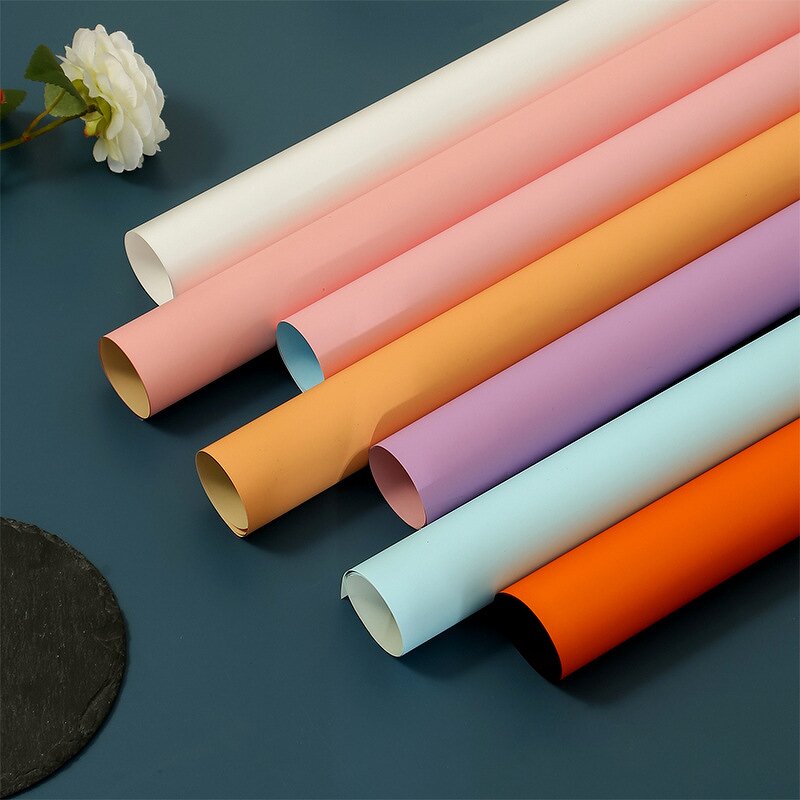 Flower Wrapping Paper Manufacturer - Wholesale Double-sided Solid-color Waterproof Korean-style Floral Bouquet Wrapping