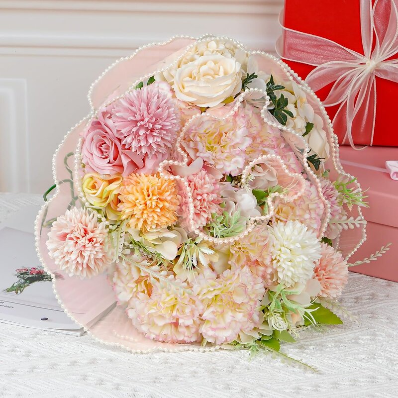 Korean Pearl Wave Yarn Bouquet Wrapping Manufacturer - 28cm*4.5yards Ruffled Flower Floral Mesh Material for Gift Decoration