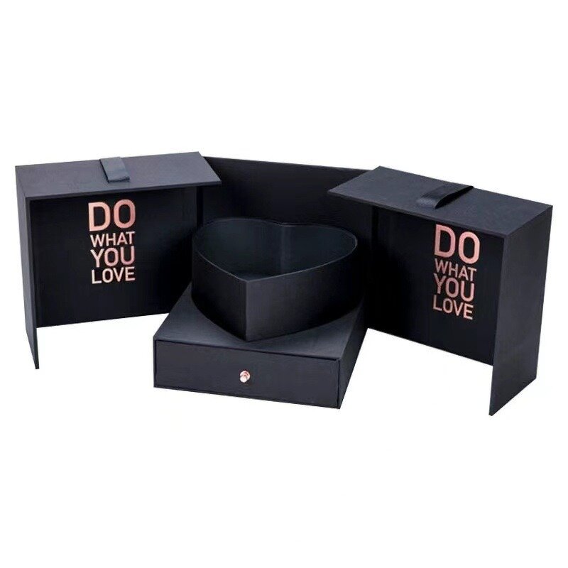 Heart-Shaped Magic Cube Flower Bouquet Box Manufacturer - Wholesale Luxury Drawer Box Paper Paperboards for Wedding Valentine's Day