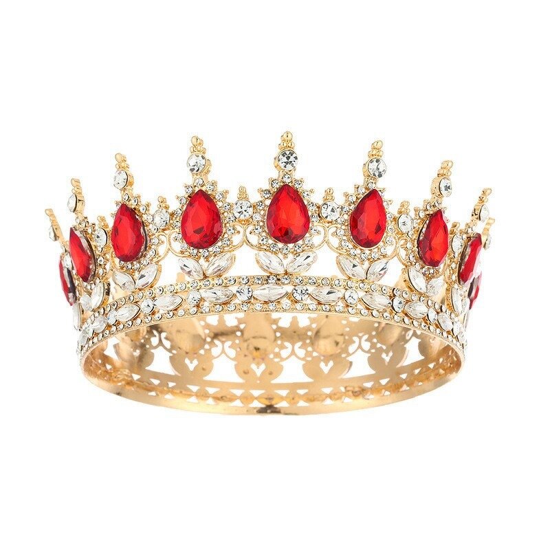 Bridal Crown Manufacturer - Wholesale Baroque Round Crystal Multicolor Alloy Rhinestone Wedding Dress Accessories Factory Price