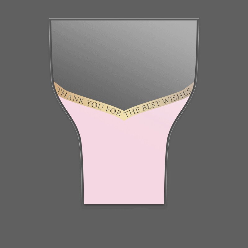 Transparent Plastic PP Packaging Bag Manufacturer - Waterproof with Golden Border OPP for Multi-Bouquet Flower