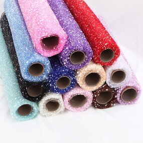 Flower Wrapping Mesh Paper Manufacturer - 1 Roll Snow Dots Waterproof Resin 100% Polyester Florist Bouquet for Wedding Birthday