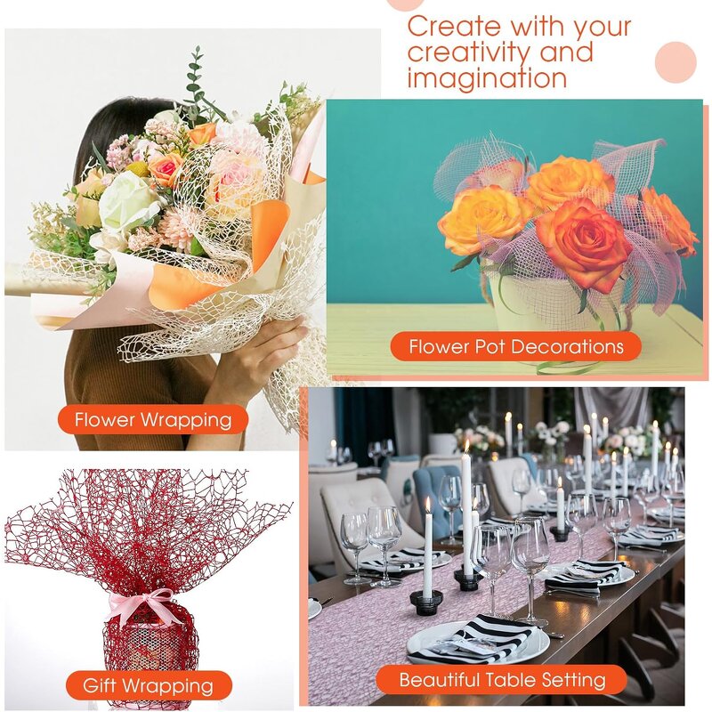 Flower Mesh Roll Manufacturer - Wholesale Gift Wrapping Polyester Korean Jacquard with 31 Colors and Waterproof