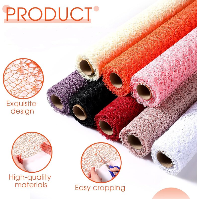 Flower Mesh Roll Manufacturer - Wholesale Gift Wrapping Polyester Korean Jacquard with 31 Colors and Waterproof