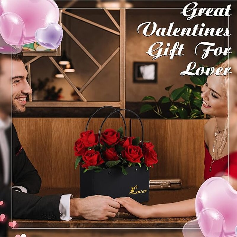 Rectangle Kraft Paper Gift Bags Manufacturer - Waterproof with Handle for Flower Bouquet Arrangements Wedding Event Decoration