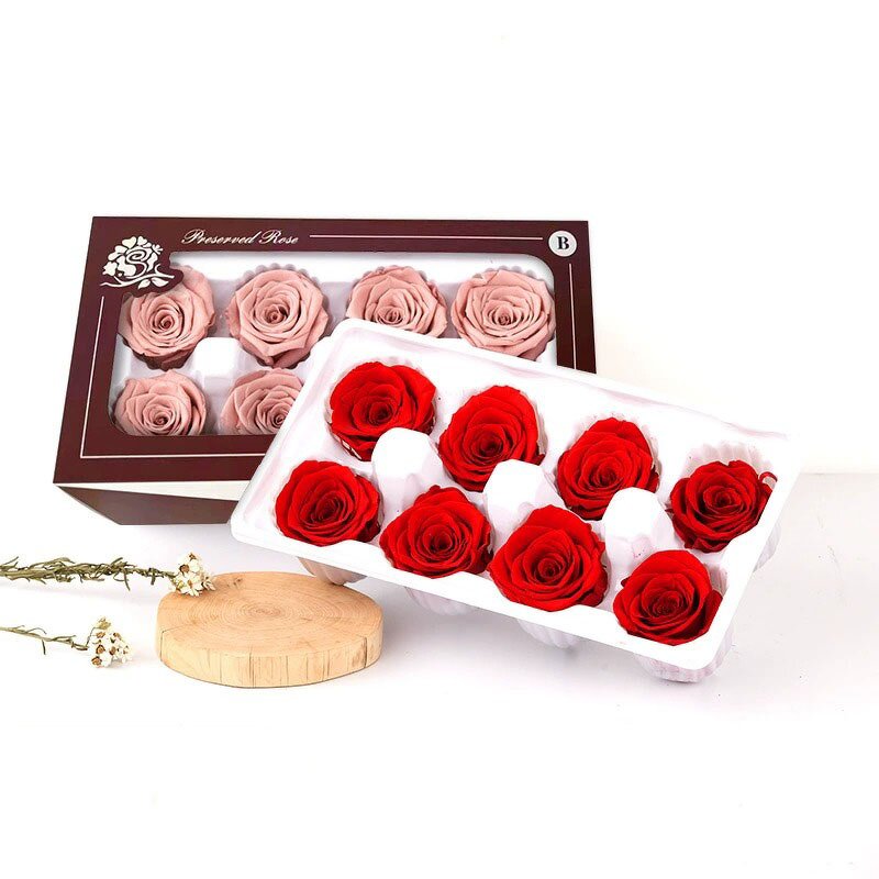 Preserved Real Roses Manufacturer - 8 Heads Decorative Everlasting Flowers Handmade DIY for Valentine's Day & Mother's Day Gift
