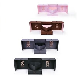 Heart-Shaped Magic Cube Flower Bouquet Box Manufacturer - Wholesale Luxury Drawer Box Paper Paperboards for Wedding Valentine's Day