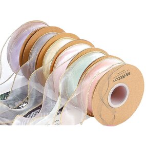 Chiffon Ribbon Spool Manufacturer - 4cm Sheer Organza for Crafts Floral Bouquets Wedding Car Party Decorations
